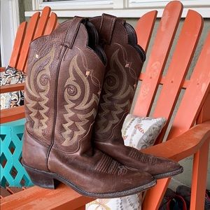 Justin Leather Cowboy Boots Size 7.5